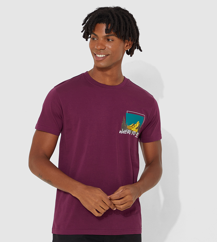Purple graphic tee hotsell