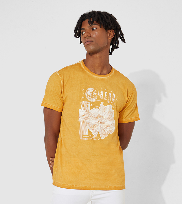 Yellow t shirt hot sale for men