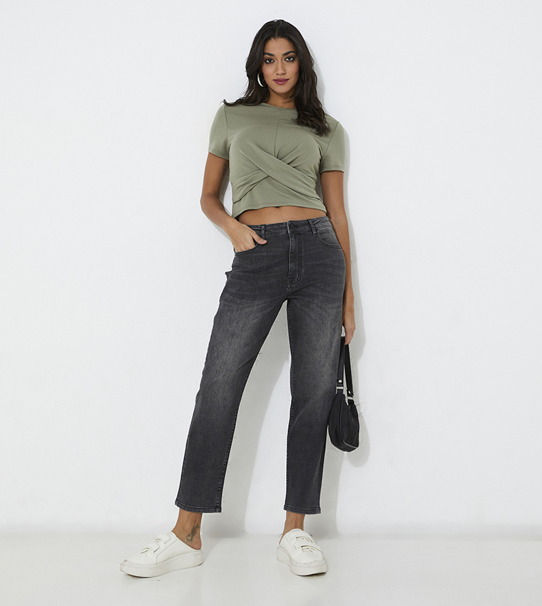 Aero Girls Mom Fit Denim Pant