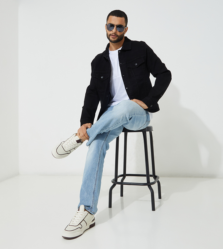 Aero Guys Solid Denim Jacket