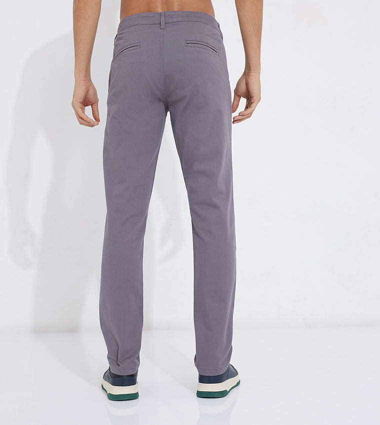Buy Aeropostale Aero High Waist Slim Fit Chinos In Grey 6thStreet Bahrain