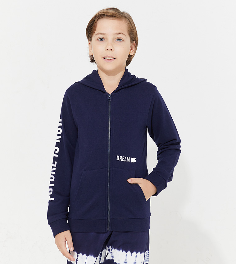 Buy Aeropostale Aero Long Sleeves Hooded Sweatshirt In Navy 6thStreet Oman