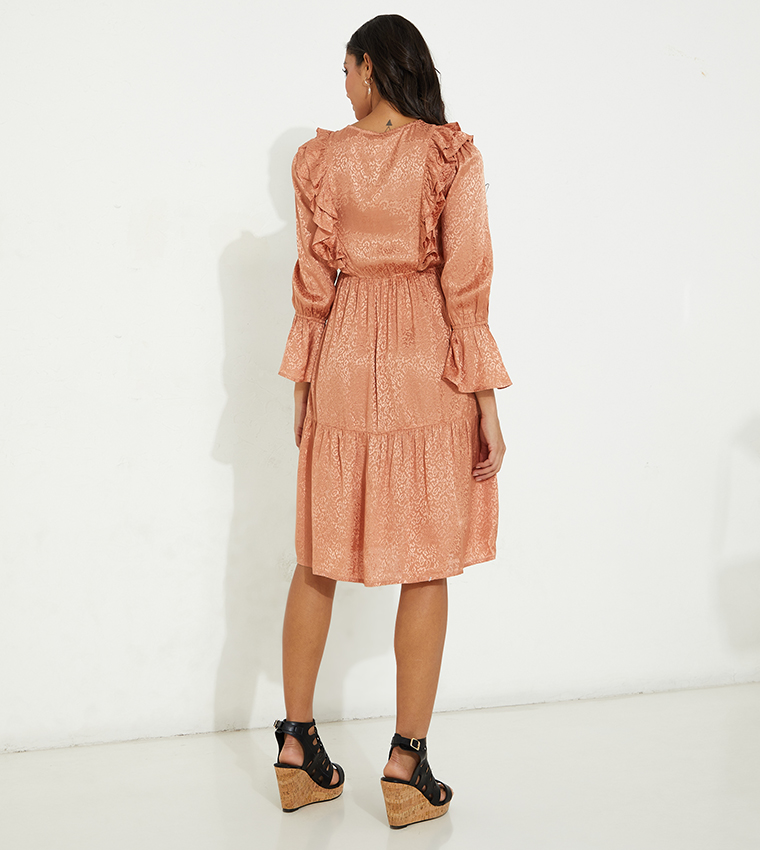 Aero Long Sleeves Jacquard Mini Dress