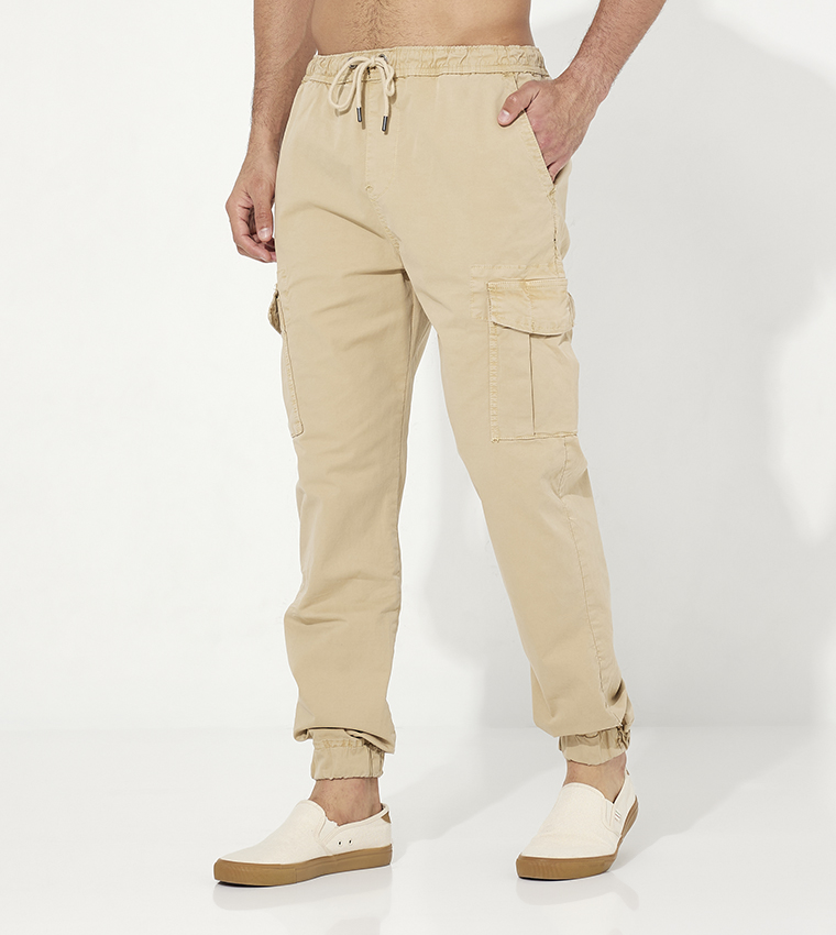 Chino with elastic online cuff
