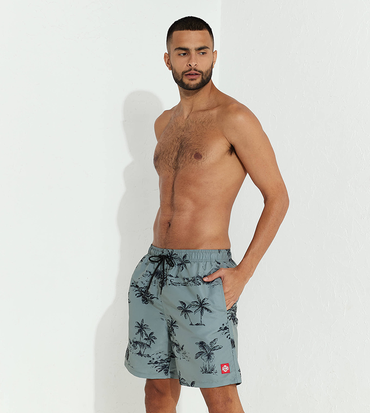 Buy Aeropostale Aero Guys Printed Swim Shorts In Grey 6thStreet Bahrain