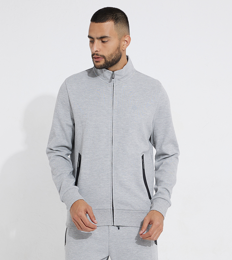 Buy Aeropostale Aero Guys Mock Neck Sweatshirt In Grey | 6thStreet UAE