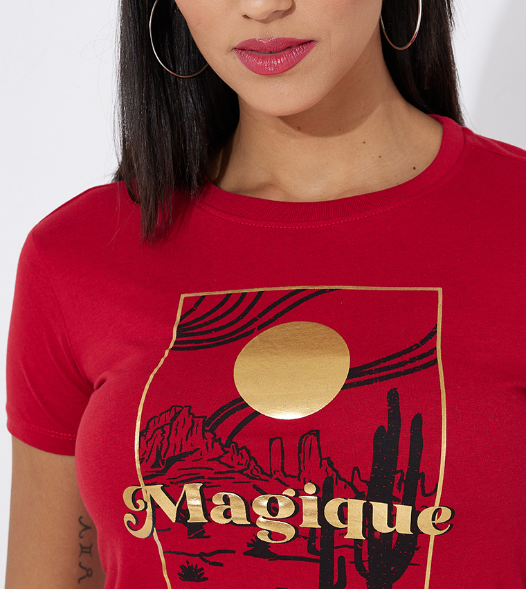 Aero Girl's Regular Fit Printed T-Shirt