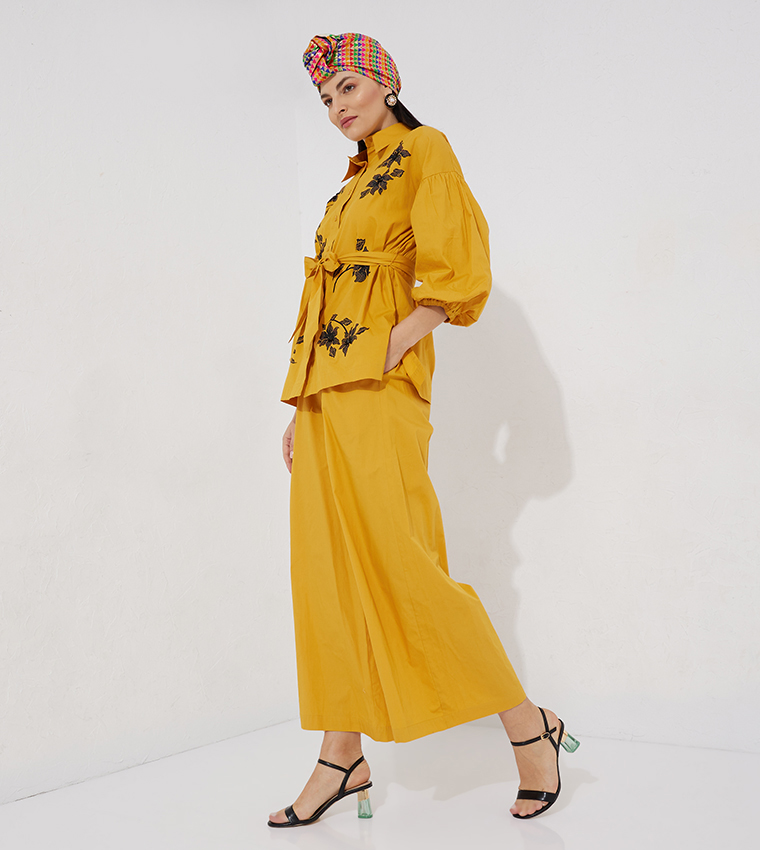 Aero Girl's Solid Palazzo Pants