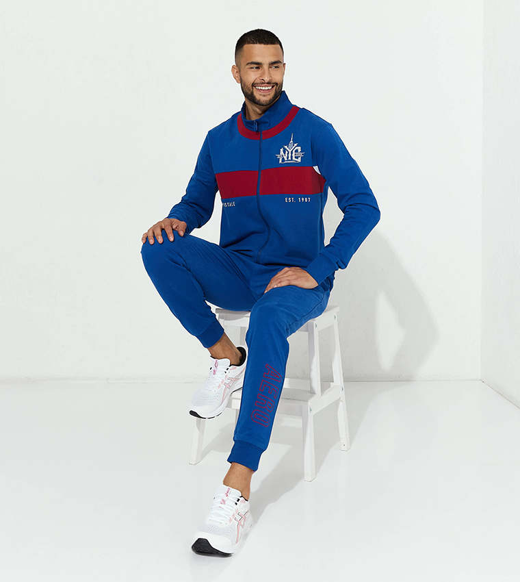 Aero Guys Color Block Jacket With Front Zipper
