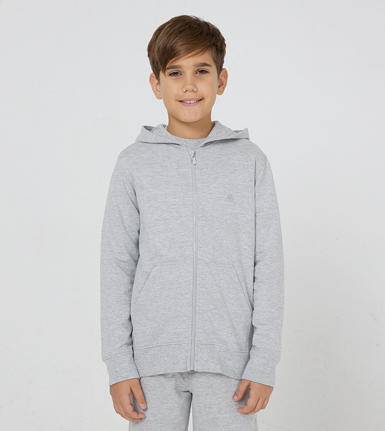 Buy Aeropostale Aero Boys Zippered Hooded Jacket In Grey 6thStreet Bahrain