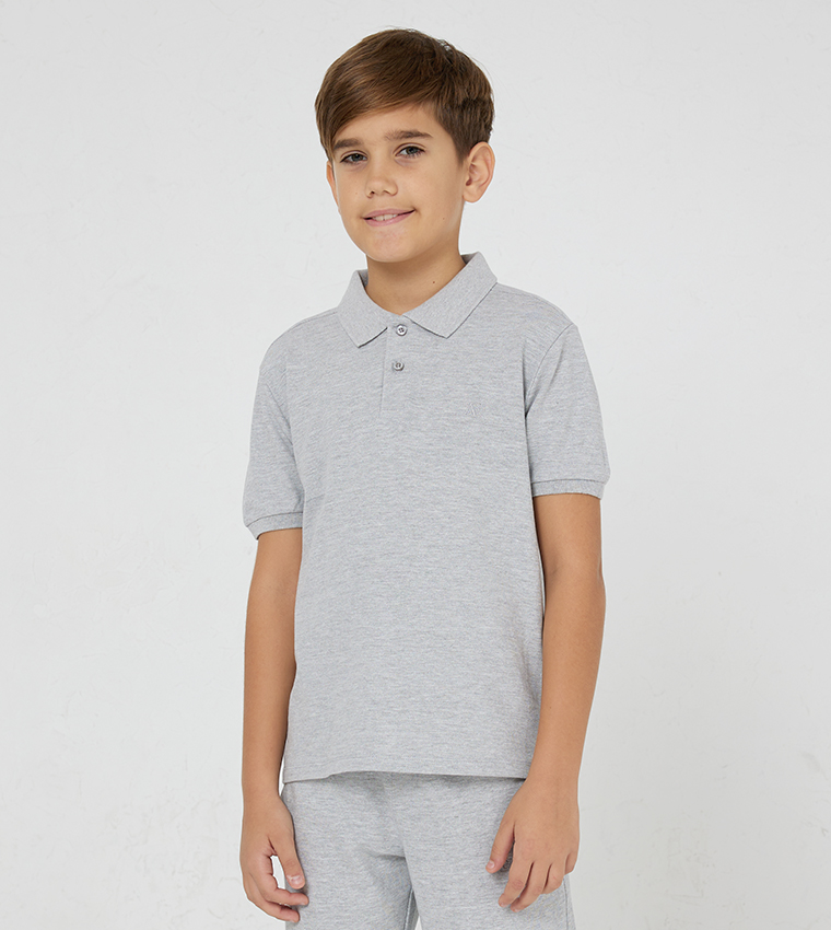 Boys gray polo deals