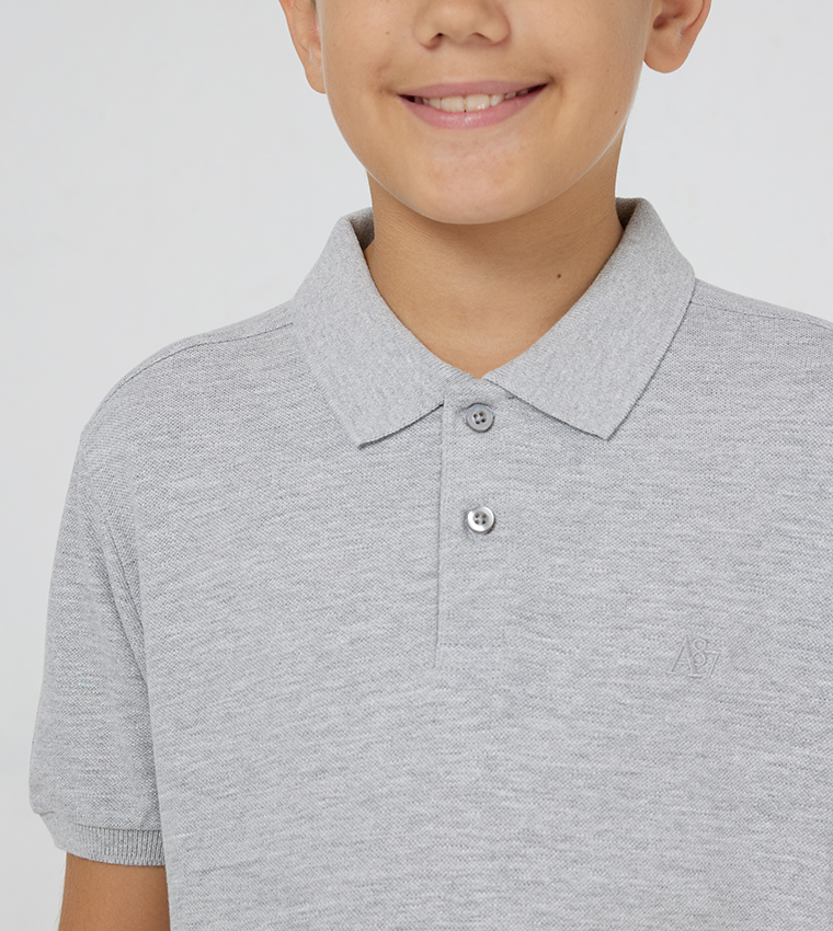 Buy Aeropostale Aero Boys Short Sleeves Polo T Shirt In Grey 6thStreet Bahrain