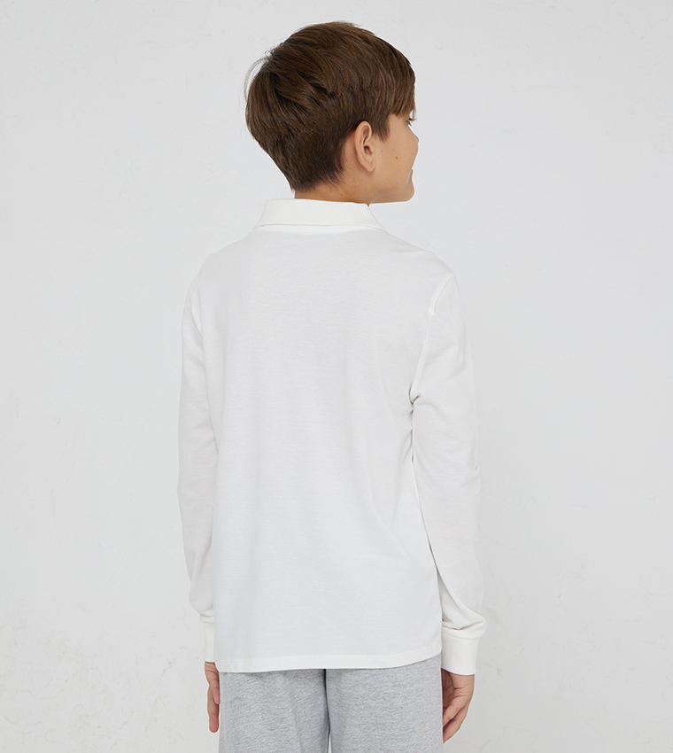 Buy Aeropostale Aero Boys Long Sleeves Polo T Shirt In White 6thStreet Bahrain
