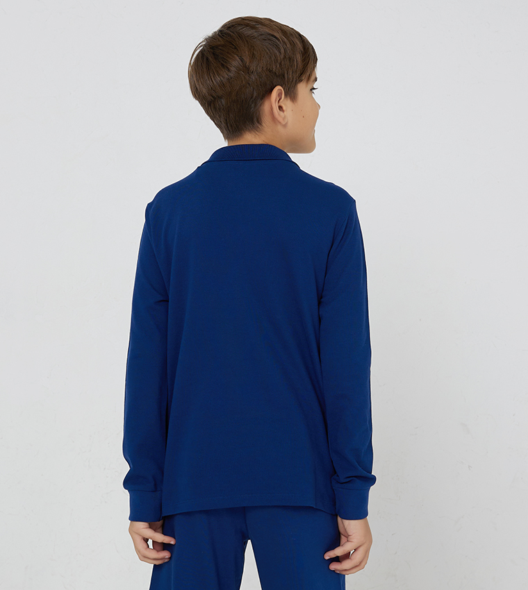 Boys long sleeve polo shirt clearance