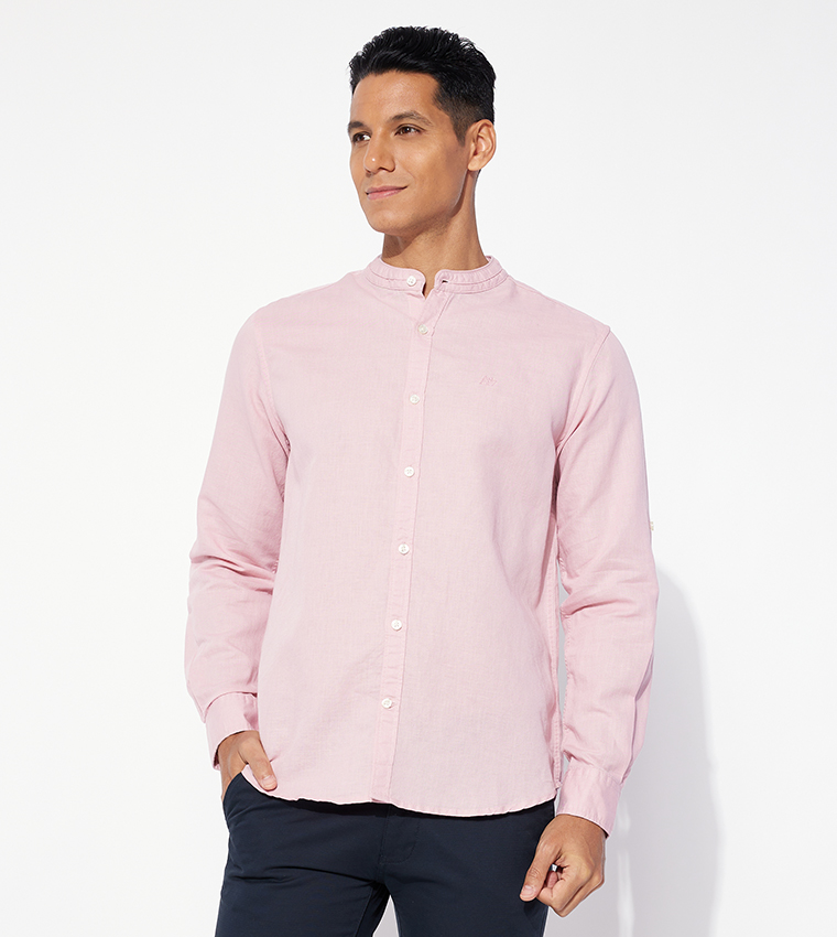 Buy Aeropostale Aero Solid Linen Casual Shirt In Pink 6thStreet