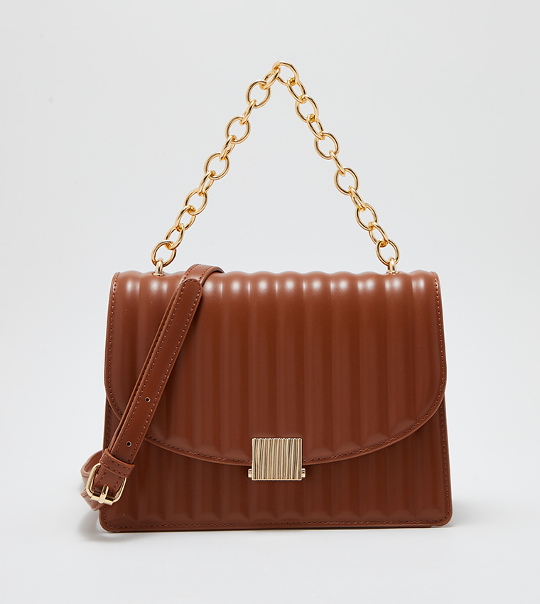 Tan quilted on sale crossbody bag