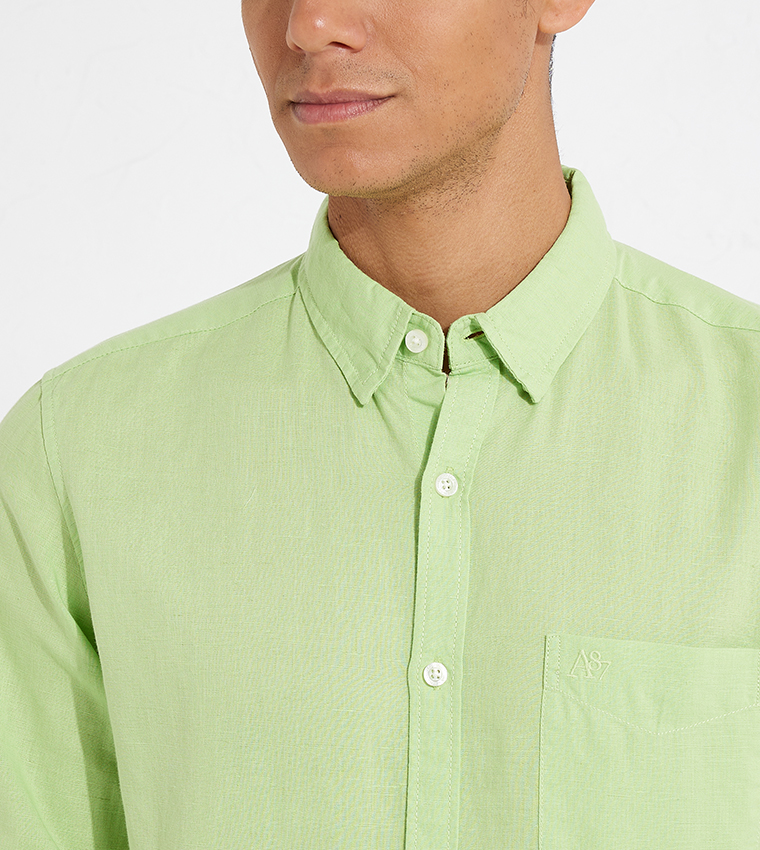 Aero Guys Long Sleeves Linen Shirt