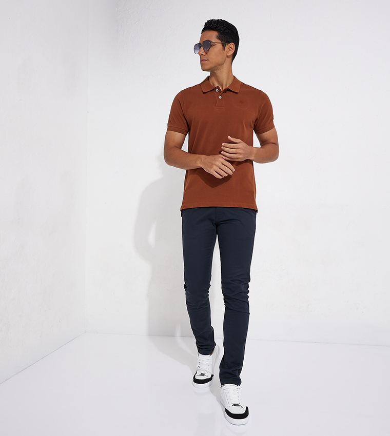 Aero Guys Solid Short Sleeves Polo T-Shirt