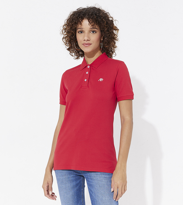 Buy Aeropostale Aero Girl s Solid Short Sleeves Polo T Shirt In