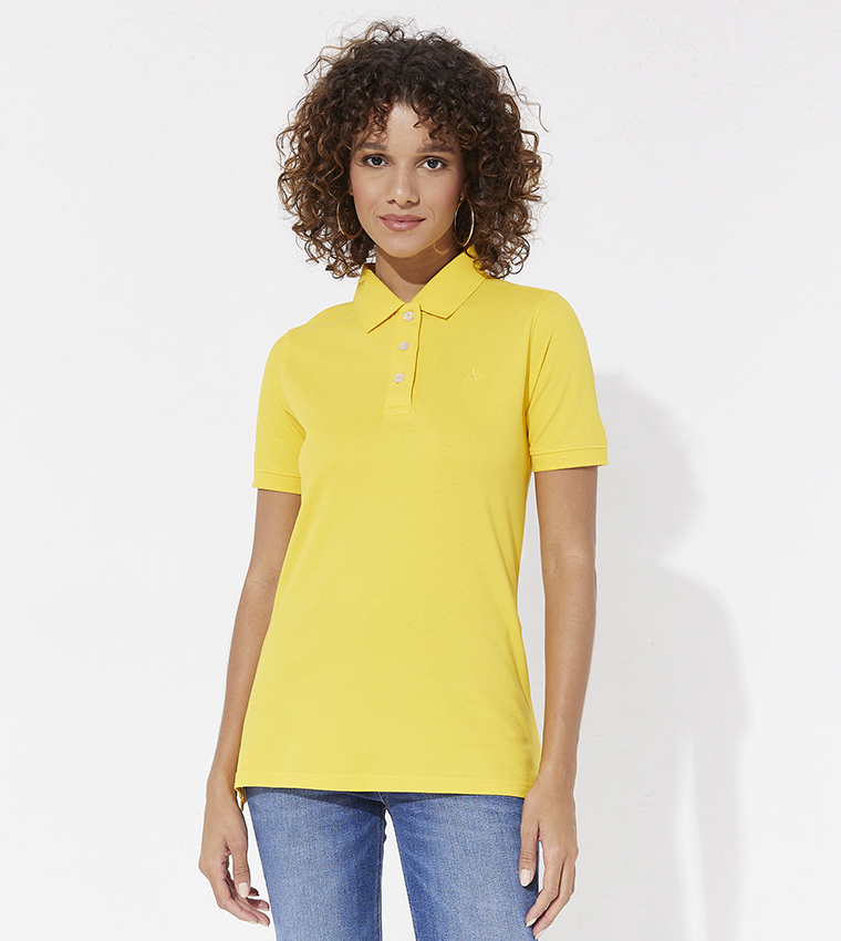 Aero Girl's Solid Short Sleeves Polo T-Shirt