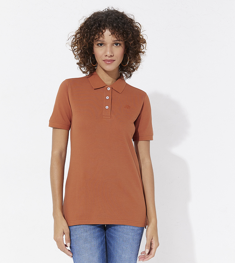 Brown and orange polo shirts online