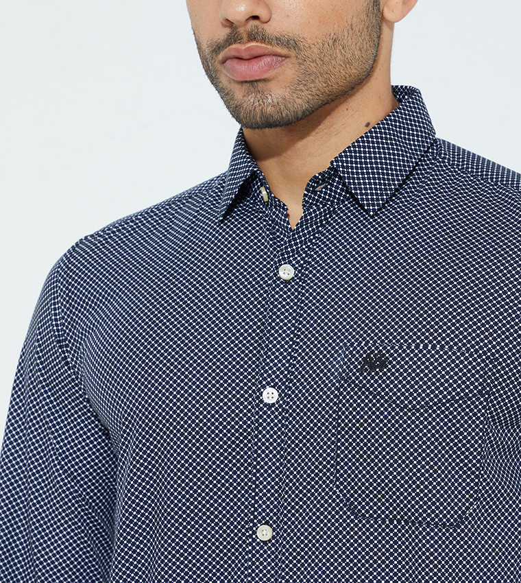 Aero Guys Patterned Long Sleeves Casual Shirt