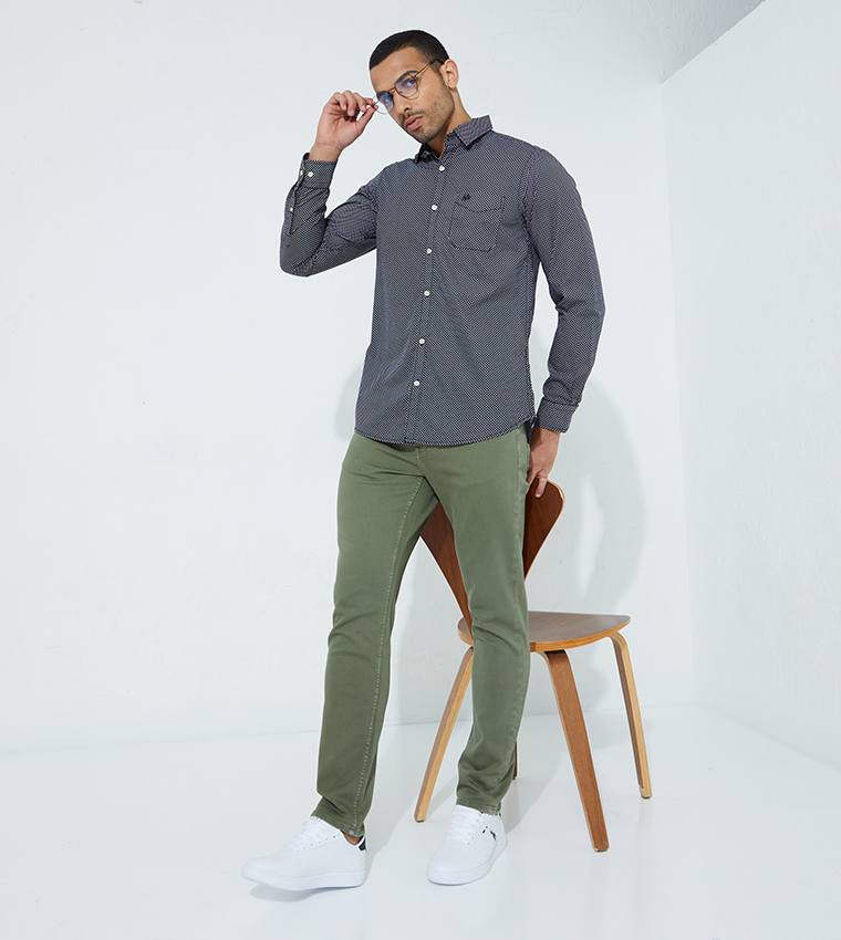 Aero Guys Patterned Long Sleeves Casual Shirt