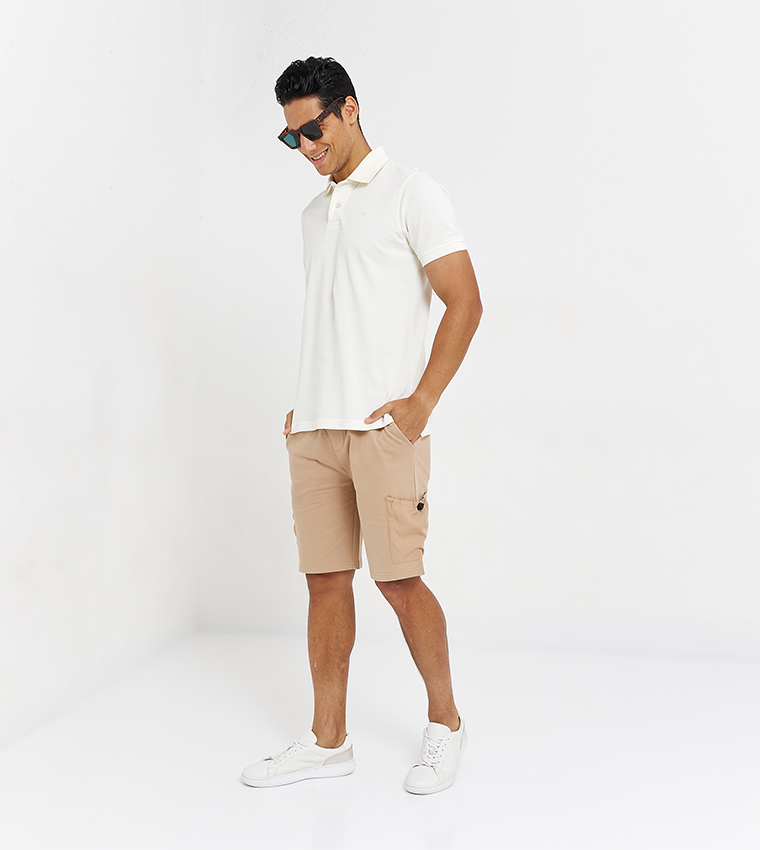Buy Aeropostale Aero Guys Elastic Waist Shorts In Camel 6thStreet Qatar