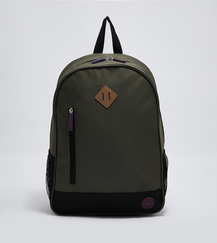 Buy Aeropostale Girl s Badge Detail Backpack In Olive 6thStreet Kuwait