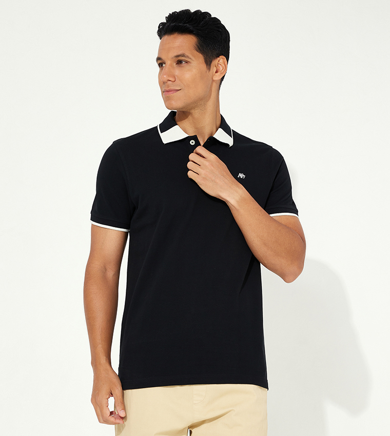 Buy Aeropostale Aero Guys Solid Polo T Shirt In Black 6thStreet Qatar