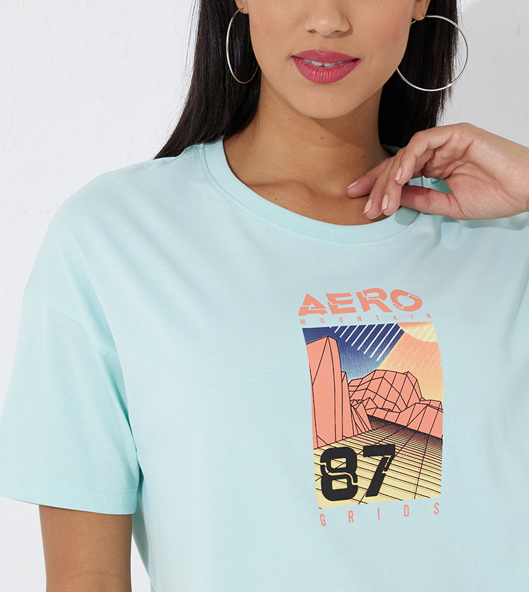 Aero Girl's Front And Back Printed Oversized T-Shirt