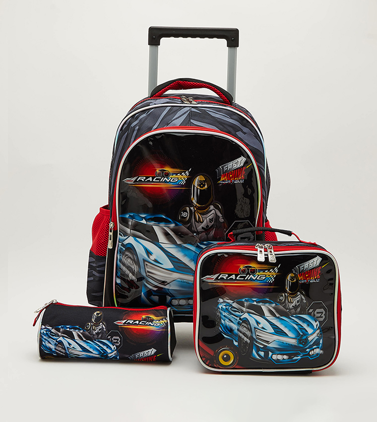 Buy Aeropostale Aero Kids 3 Piece Trolley Backpack Set In Black