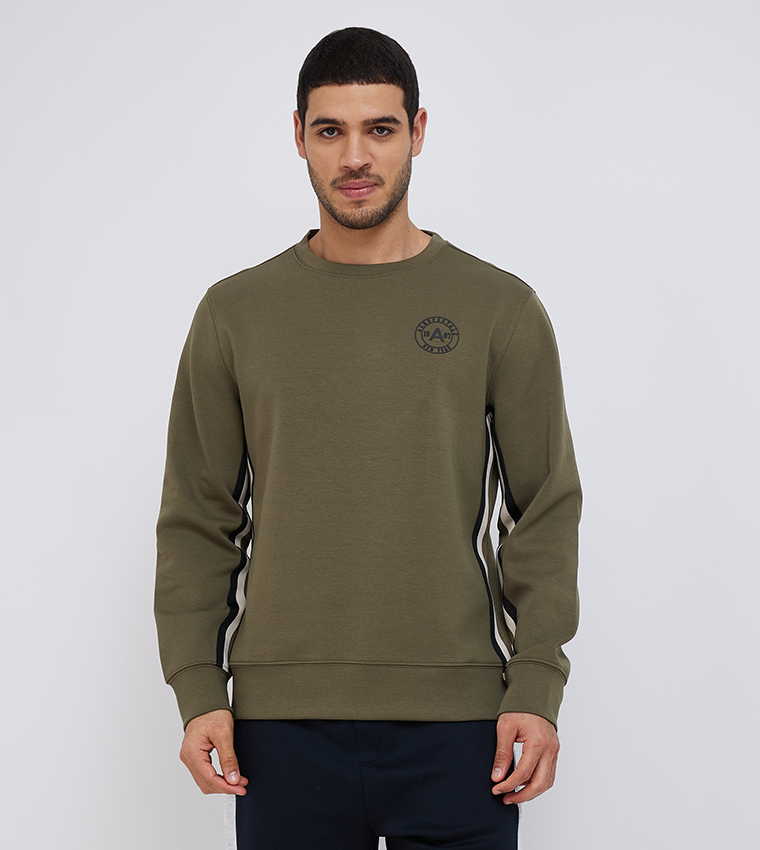 Buy Aeropostale AERO Printed Crew Neck Sweatshirt In Olive 6thStreet Bahrain