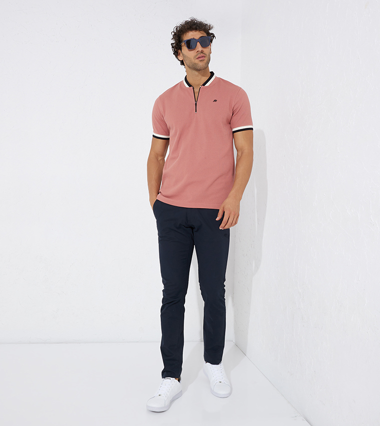 Pink polo shirts mens sale