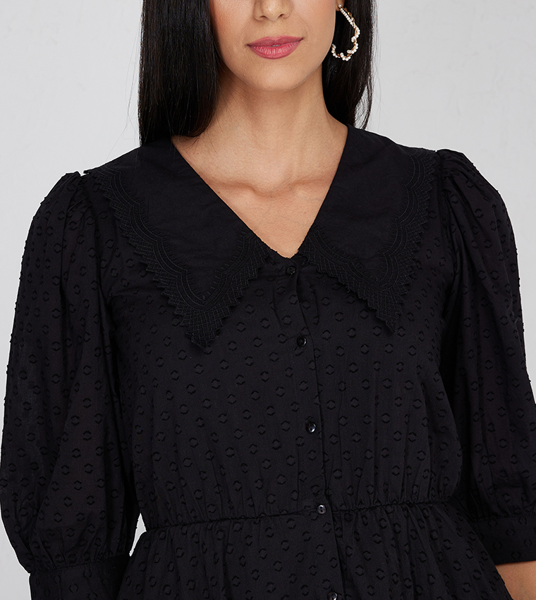 Aero Girls Collared Short Sleeves Dress