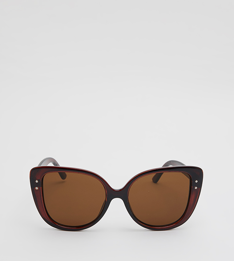 Tan cat eye sunglasses hot sale