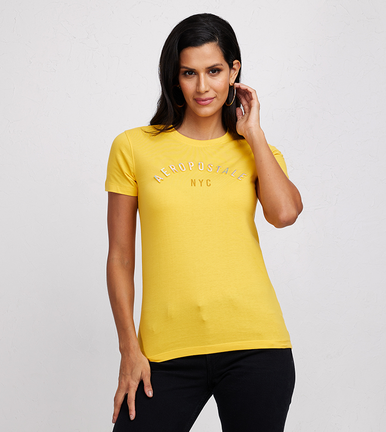 Aero Girls Logo Printed Regular Fit T Shirt