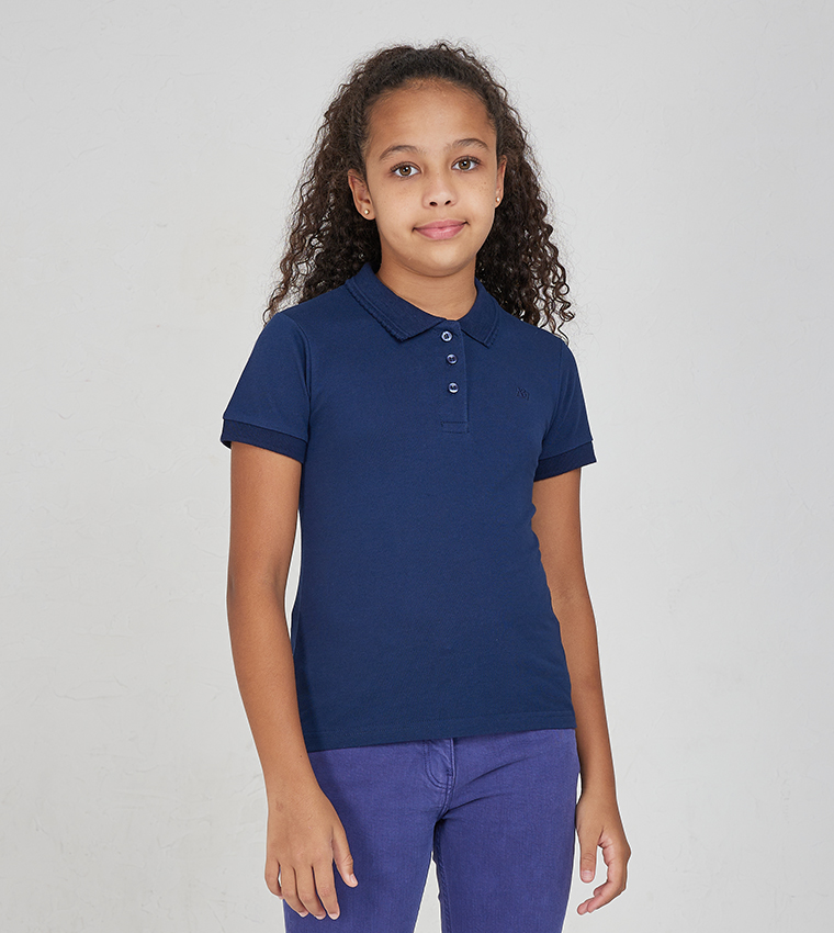 Girls navy polo online
