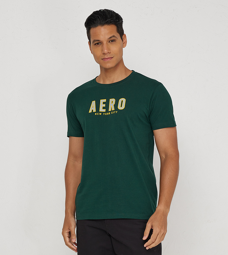 Buy Aeropostale Aero Guy s Logo Printed Casual T Shirt In Green 6thStreet Saudi Arabia