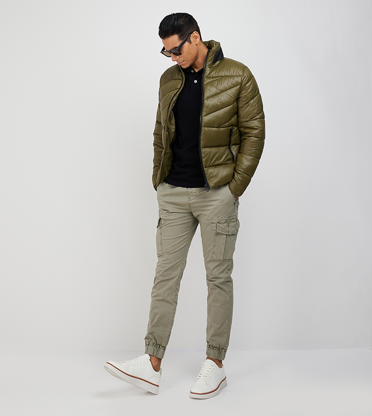 Aero Men's Solid Quilted Jacket