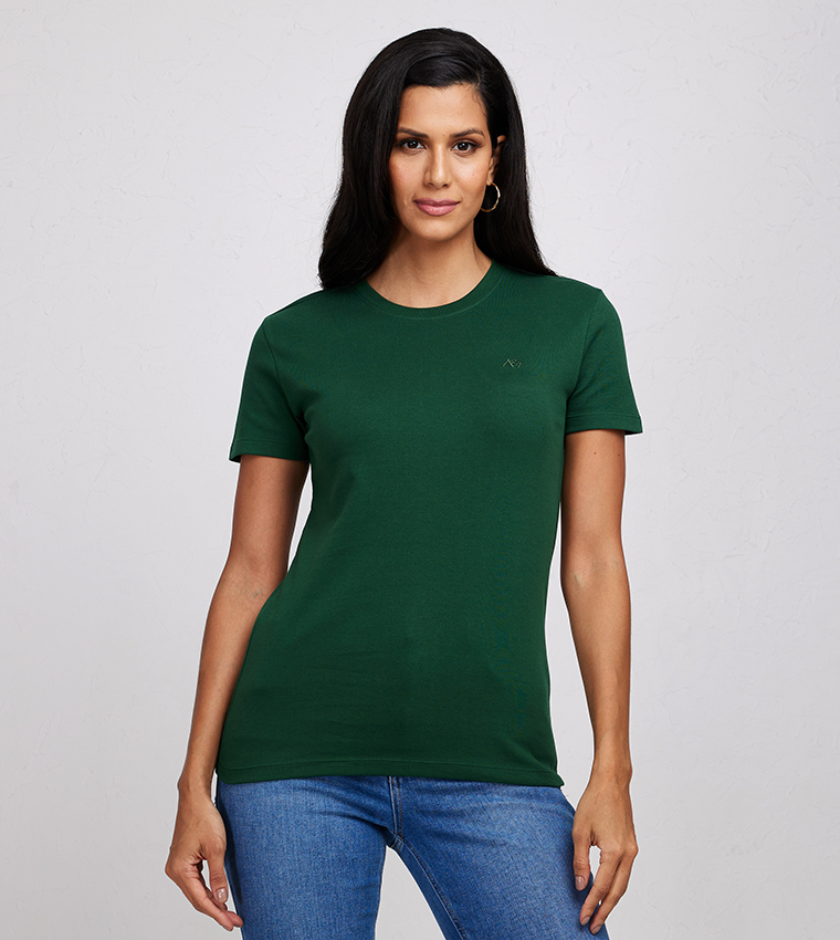 Aero Girls Solid Regular Fit T Shirt