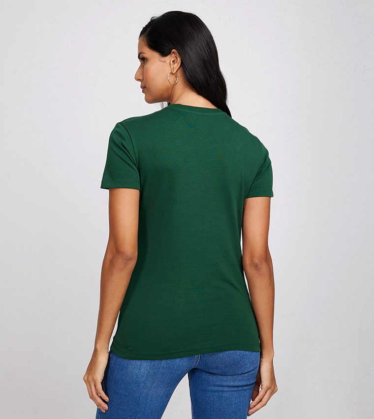 Buy Aeropostale Aero Girls Solid Regular Fit T Shirt In Green ...