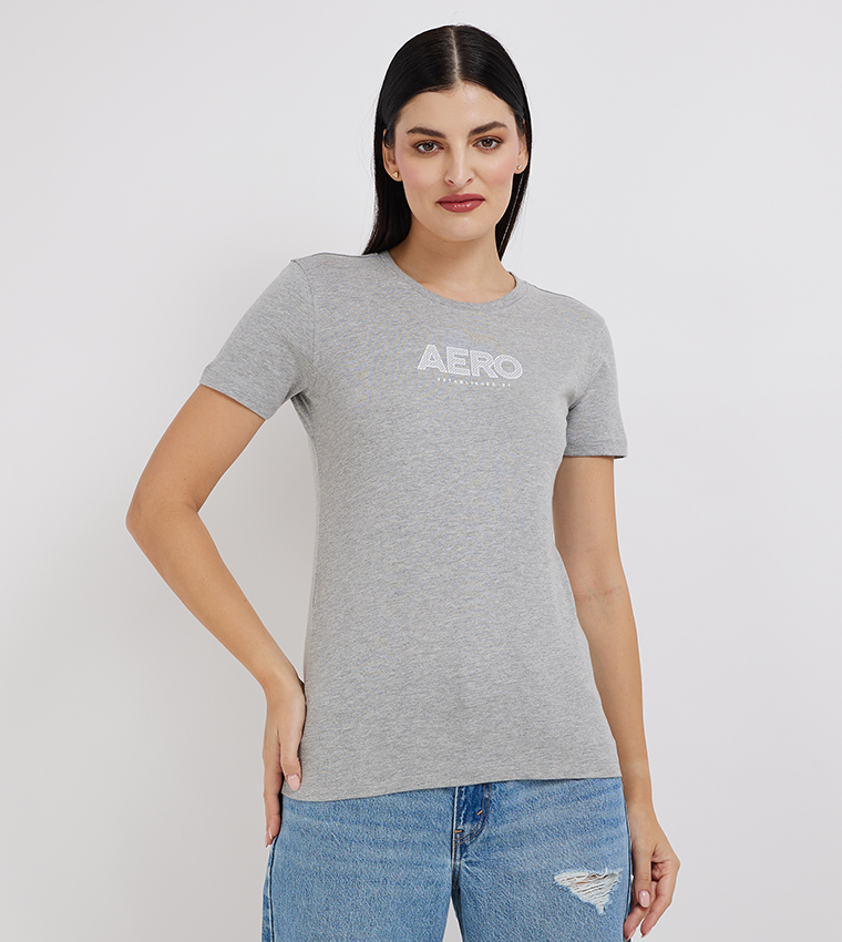 Aero Women Logo Printed Short Sleeves Top