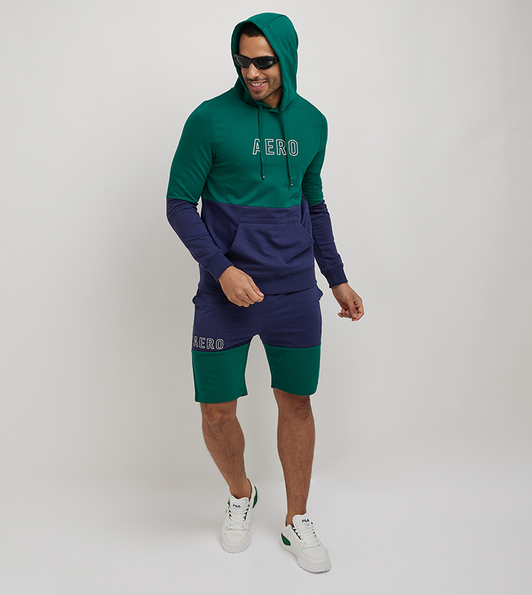 Buy Aeropostale Aero Men s Color Block Hoodie In Green 6thStreet UAE