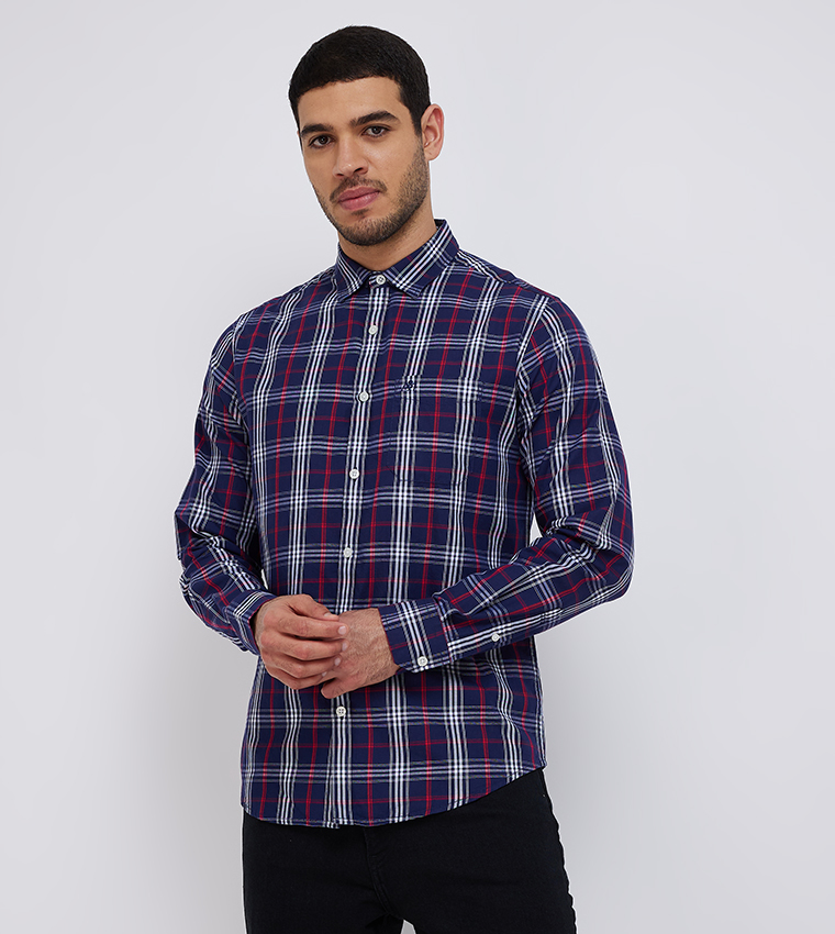 Plaid dress shirt new arrivals