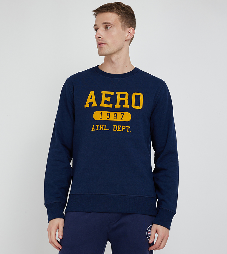Buy Aeropostale Aero Men s Logo Printed Sweatshirt In Navy 6thStreet UAE