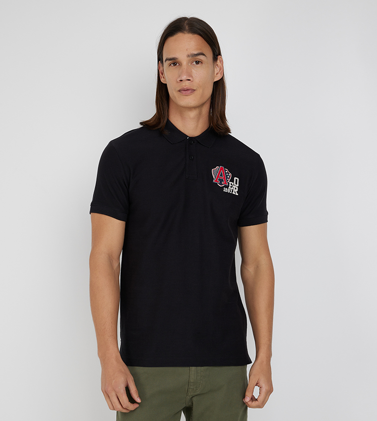 Aero Men's Logo Embroidered Polo T-Shirt