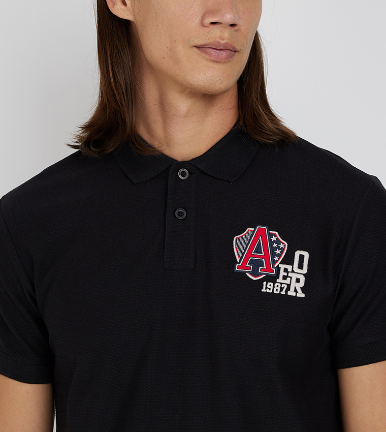 Aero Men's Logo Embroidered Polo T-Shirt