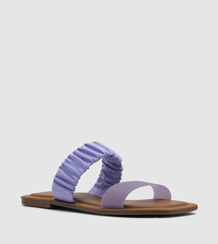 Purple flat sandals online