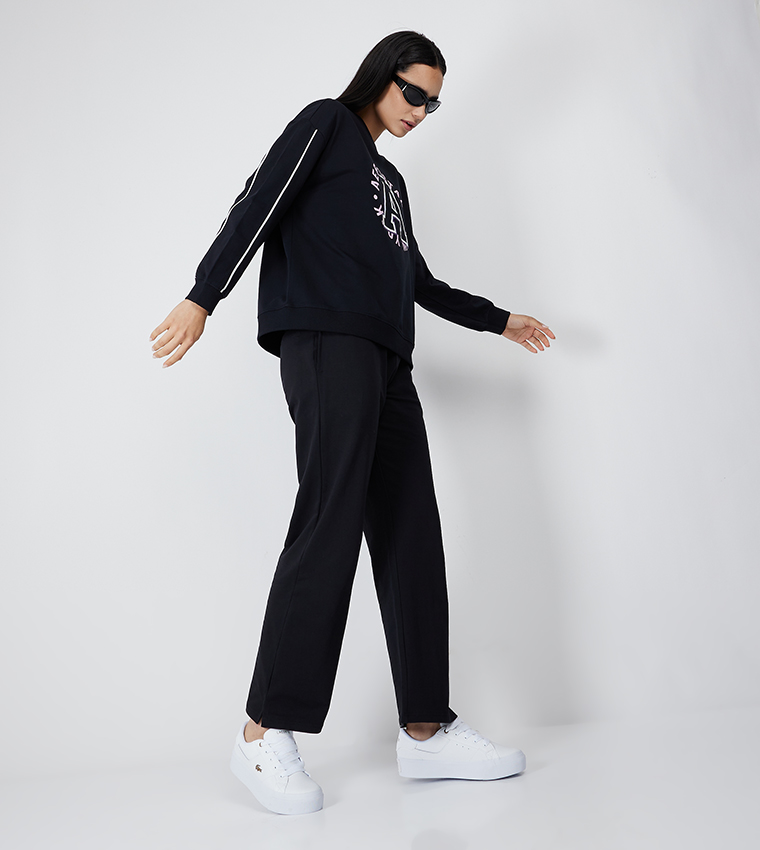 Buy Aeropostale Aero Women Solid Drawstring Waist Sweatpants In Black 6thStreet UAE